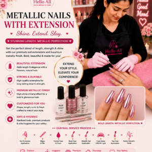 Metallic Nails with Extensions